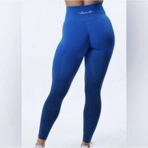 Alphalete Limited Edition Ombré Scrunch Leggings Full Length Size Medium Blue